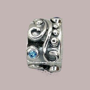 Sterling Pandora Moments Blue Tendril Clip Charm #790308
